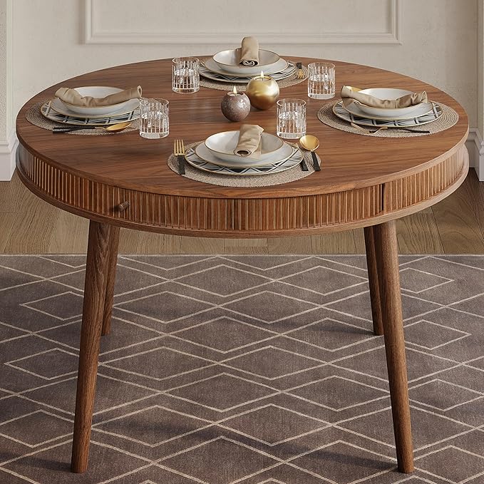 WERMO 47'' Round Dining Table for 4 People by WERMO