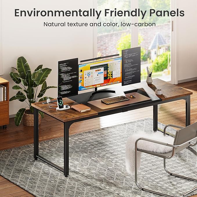 Huuger 63 x 24 inch Desk with Power Outlets & USB-C, Deeper & Thicker Desktop - Image 7