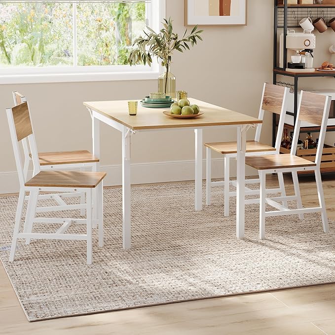 VASAGLE Dining Chair Set of 4, Wood Kitchen Chairs by VASAGLEbySONGMICSHOME