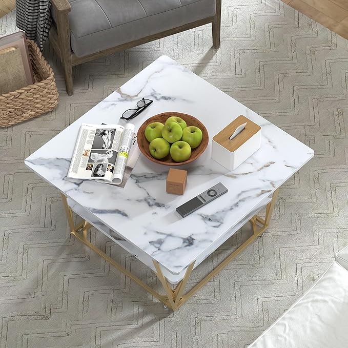 Elephance Square Coffee Table for Living Room, 31.5 Inch Modern Coffee Table - Image 4
