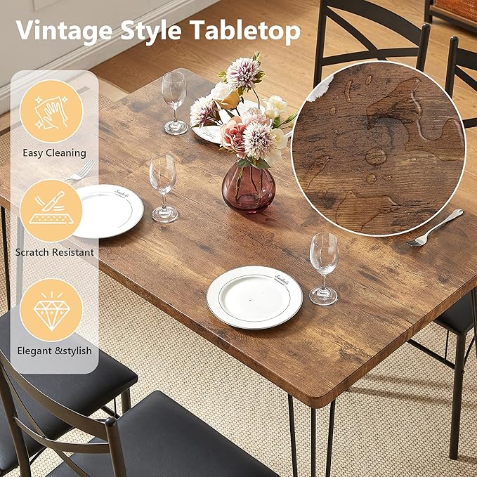 VECELO Kitchen Dining Room Table Set - Image 5