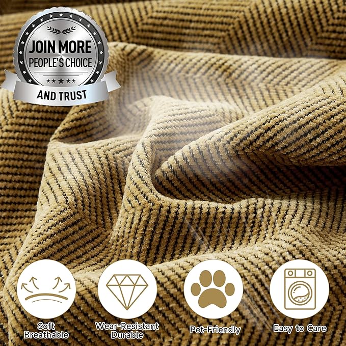 STACYPIK Yellow Sofa Cover for Dogs, Chenille Non-Slip Couch Cover for Pets - Image 4