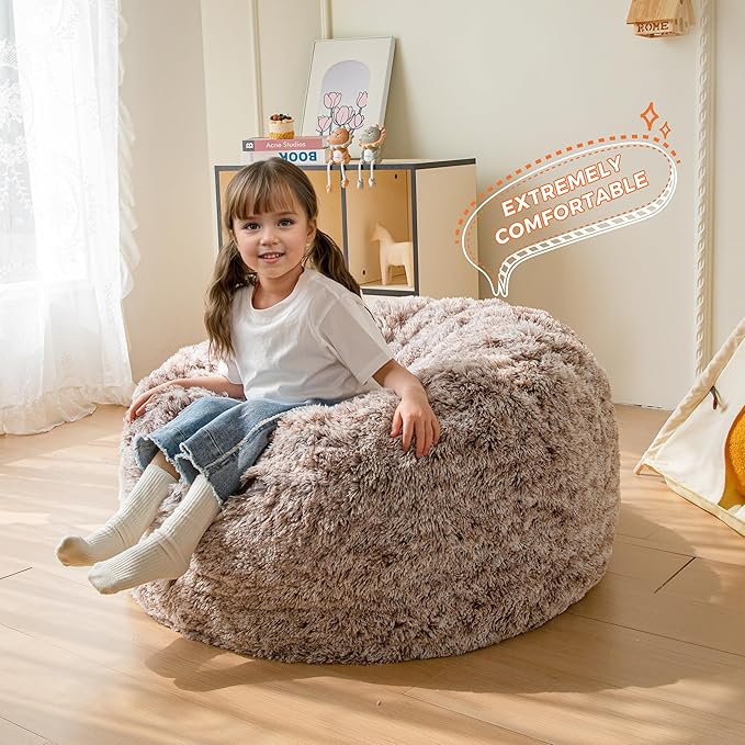 MAXYOYO Kids Bean Bag Chair, Stuffed Faux Fur Bean Bag - Image 5