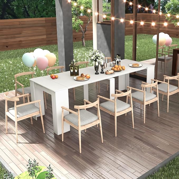 KEIKI 20"-118.5" L Extendable Foldable Dining Room Table - Image 3