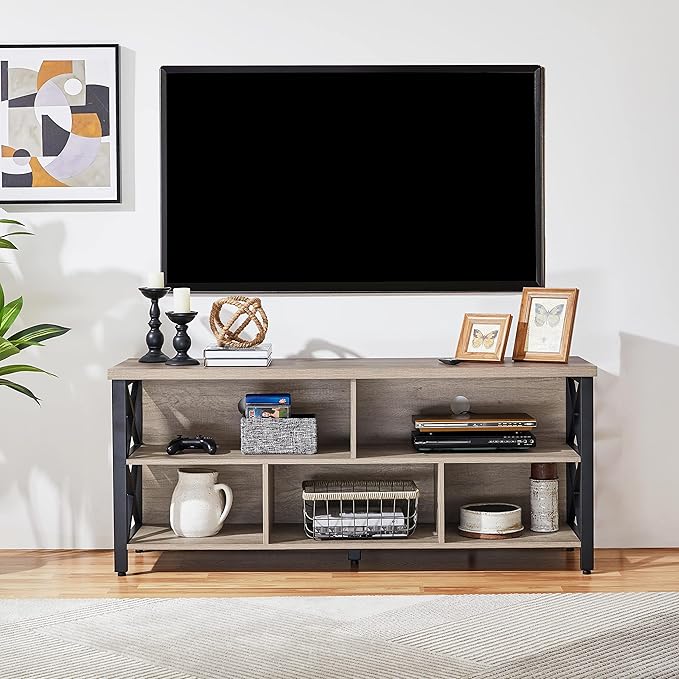 Yaheetech TV Stand for TVs up to 65 Inch, Industrial Entertainment Center - Image 3