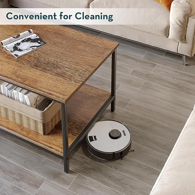 SAYGOER Coffee Table with Storage 2-Tier Industrial Center Table - Image 5