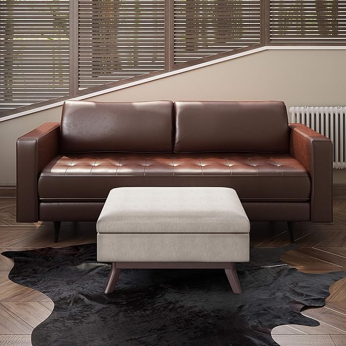 SIMPLIHOME Owen 34 inch Wide Mid Century Modern Rectangle Coffee Table Storage - Image 2