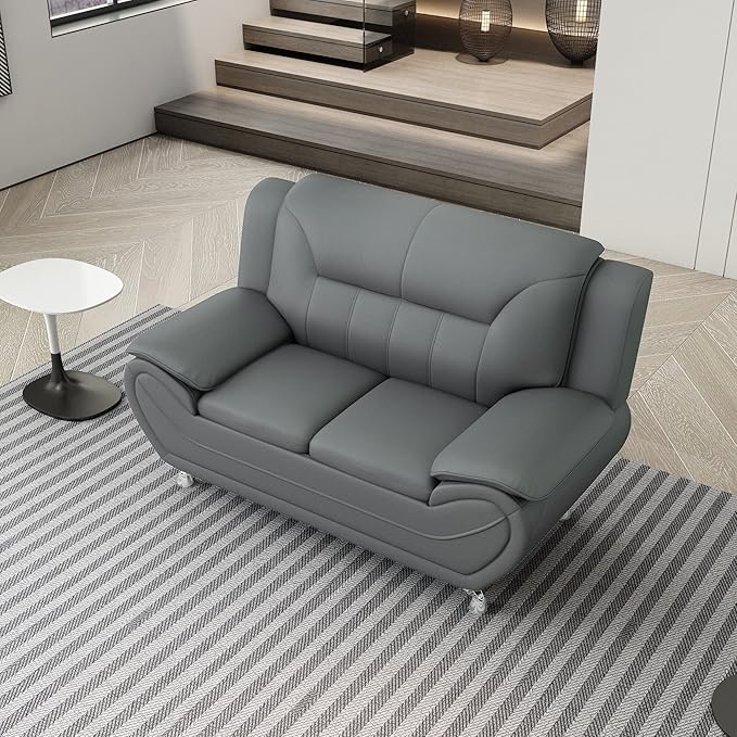 Container Furniture Direct Michael Modern Faux Leather Upholstered Stainless - Image 6