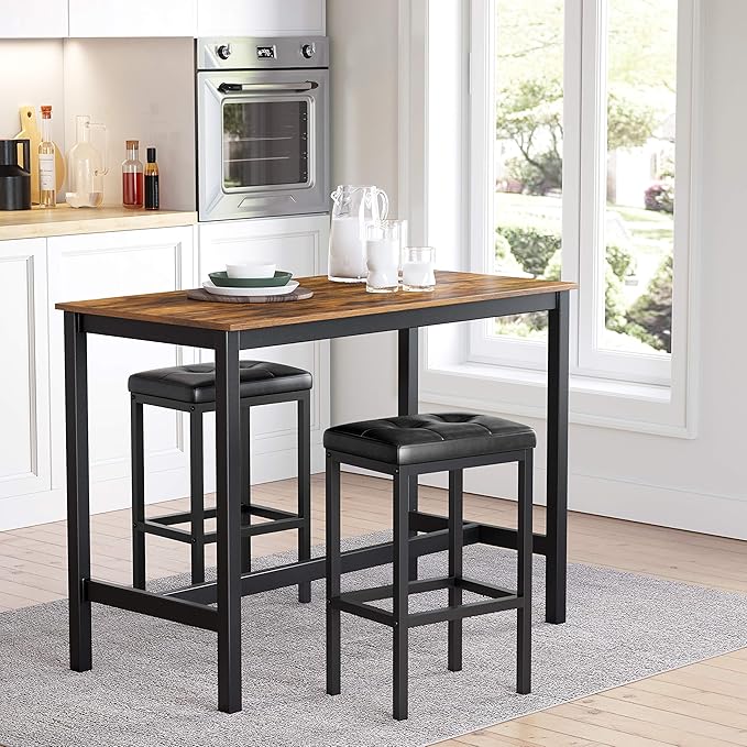 VASAGLE Bar Stools, 15.7 x 11.8 x 24.4 Inches, Simple Assembly, Industrial - Image 6
