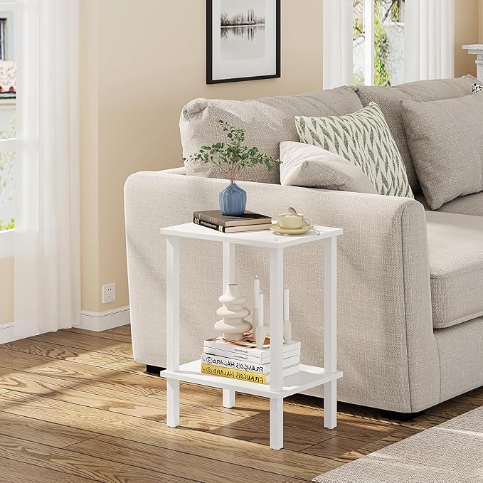 TUTOTAK End Table, Side Table, Nightstand, 2-Tier Storage Shelf, Sofa Table - Image 2
