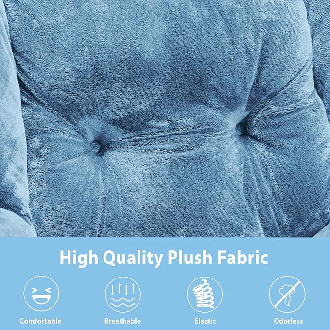 Lazy Chair with Folding Ottoman, Accent Chair Plush Upholstered with Metal - Image 9