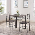 JOIN IRON 3-Piece Metal and Wood Indoor Modern Square Dining Table Furniture Set by JOINIRONFurniture