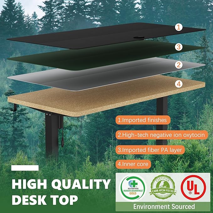 Monomi Electric Height Adjustable Standing Desk, 55x24 Inches, Ergonomic Home - Image 8