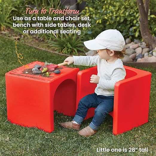 ECR4Kids Tri-Me Table and Cube Chair Set - Image 4