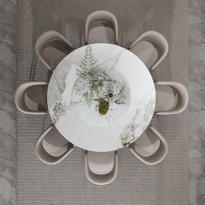 Ball & Cast 9-Piece Dining Set, Faux Marble Table - Image 3