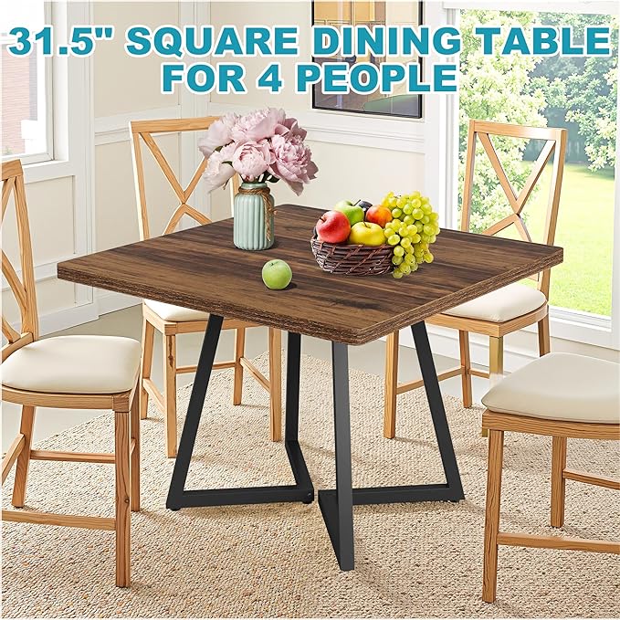 Square Dining Table for 2-4, 31.5" Small Dinner Table - Image 7