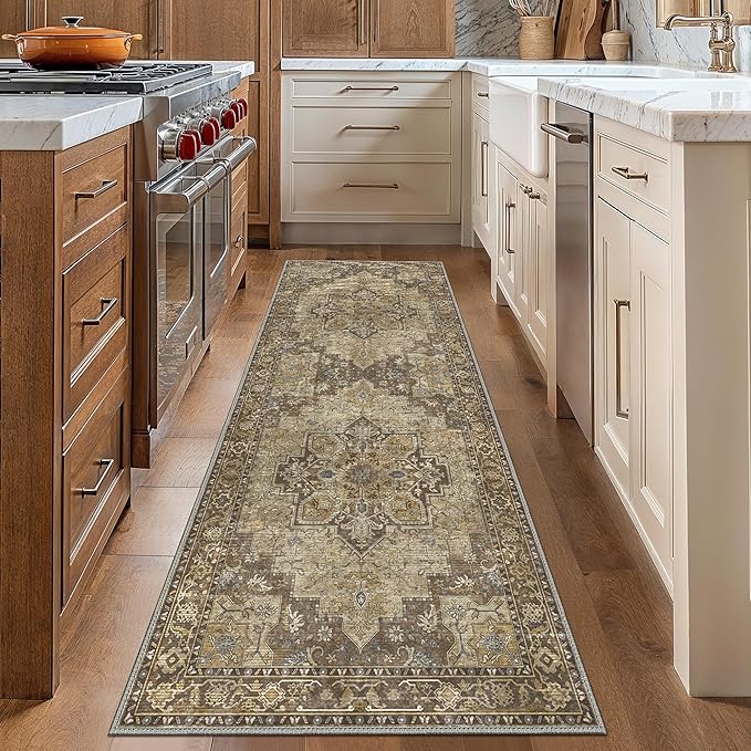 GENIMO 2'6''x12 Runner Rugs for Hallway, Machine Washable Non Slip Vintage Rugs - Image 8