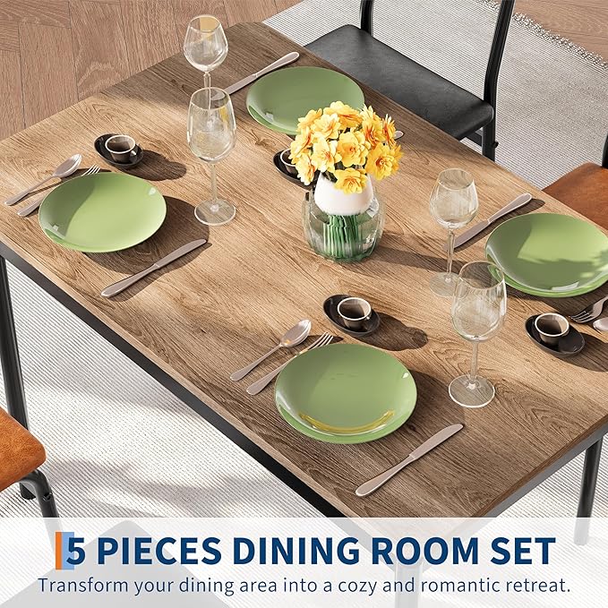 5 Piece Dining Room Table Set, Kitchen Table Set - Image 3