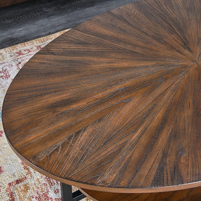 Solid Wood Oval Coffee Table - Image 6