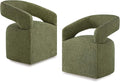 Upholstered Dining Chairs with Removable Casters Barrel Side Armchair with by Kislot