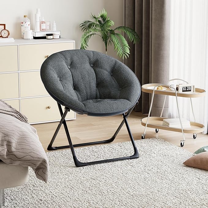 Saucer Chair with Faux Fur Cover - Image 7