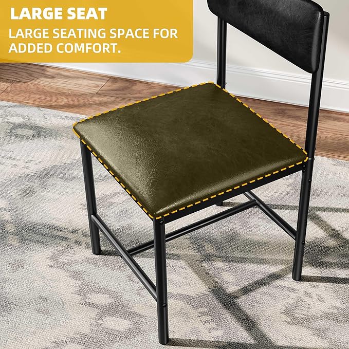 DWVO Dining Room Chairs Set of 4 Black Modern Upholstered Dining Chairs Faux - Image 6