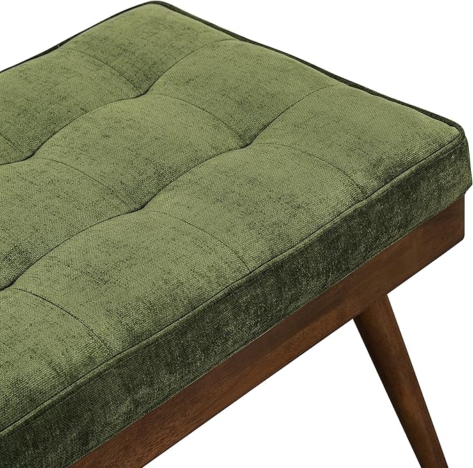 POLY & BARK Luca Bench in Distressed Green Velvet - Image 8