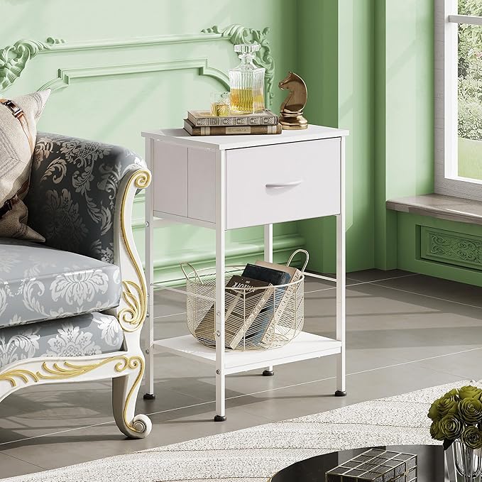 WLIVE White Nightstand, Night Stand - Image 4