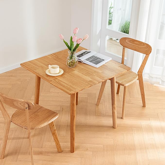 DELAVIN 29.5" Solid Wood Dining Table, Modern Small Dining Table, Square - Image 8