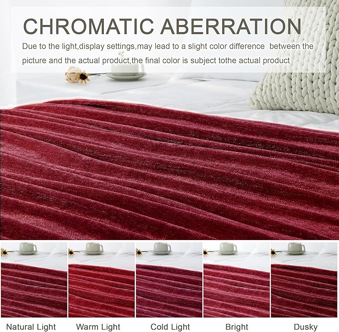 Chenille Throw Blanket for Couch 50"X 60", Soft Cozy Throws - Image 6