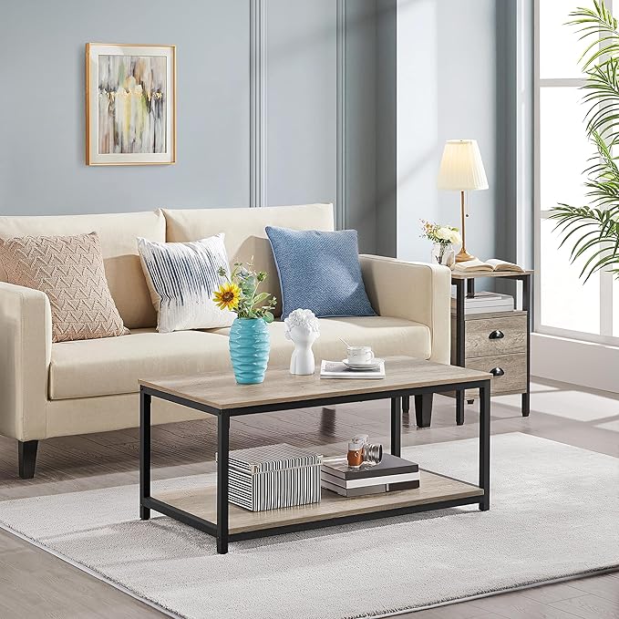 Yaheetech 39.5" 2-Tier Coffee Table - Image 2