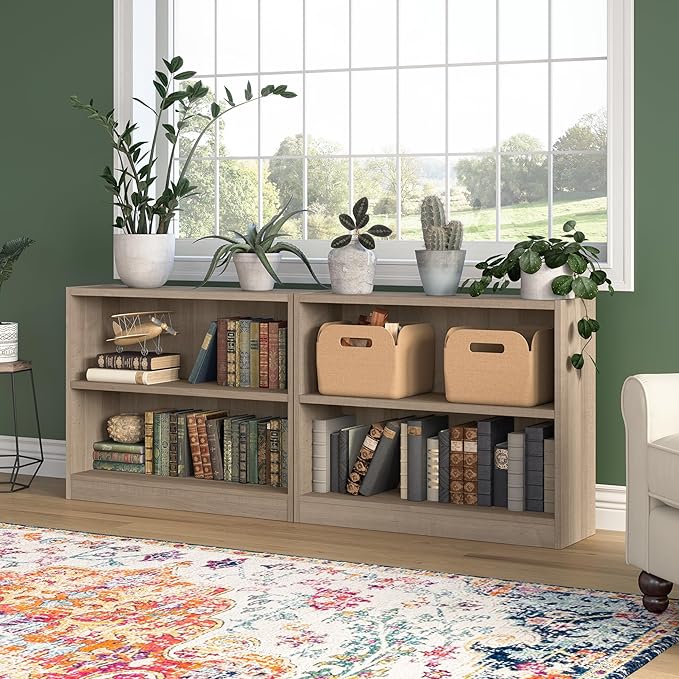 Bush Furniture Universal Small 2 Shelf Bookcase in Ash Gray - Image 4