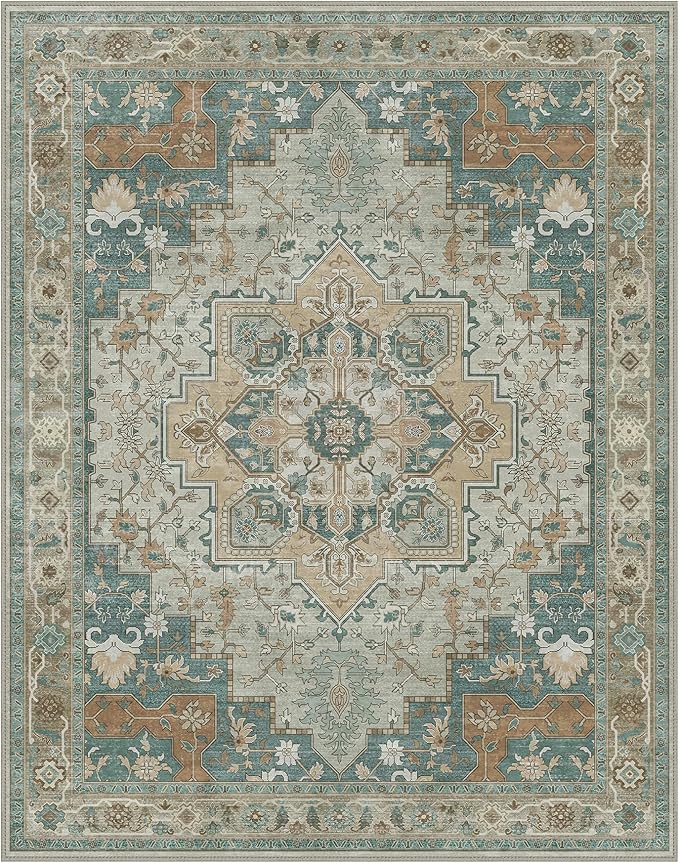 GENIMO 8x10 Area Rugs for Living Room, Machine Washable Non Slip Vintage Rugs - Image 7