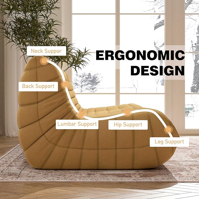 Big Bean Bag Chairs for Adults, 3 Seater Large Bean Bag Chair Sofa, Fireside - Image 5