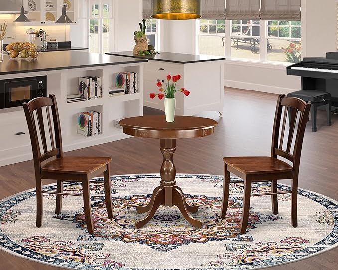 East West Furniture ESDL3-MAH-W 3 Piece Dinette Set - Image 2