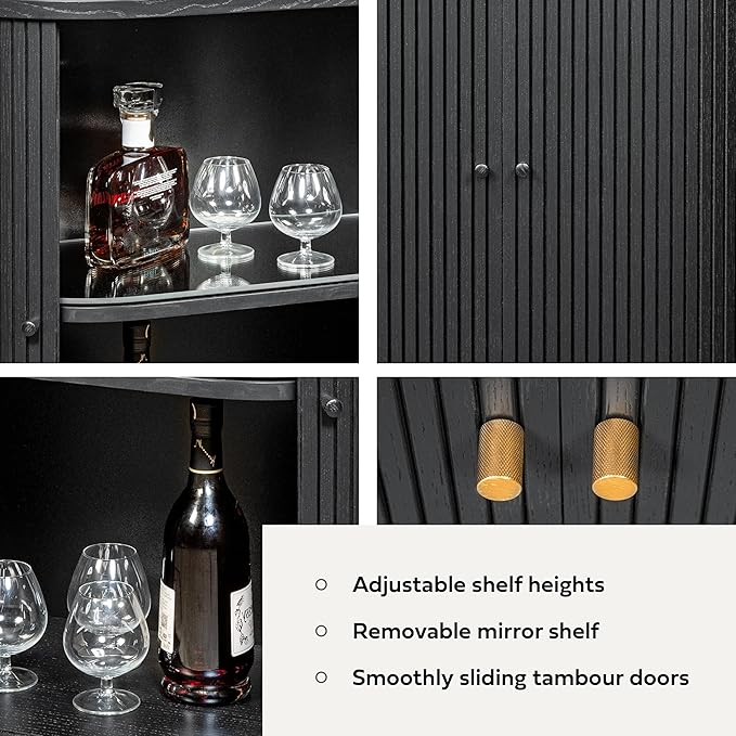 WERMO 28'' Black Bar Cabinet - Image 3