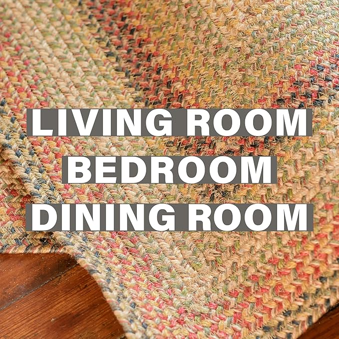 Homespice Kingston Jute Braided Area Rugs 5x8' – Multi Color Braided Rugs - Image 8