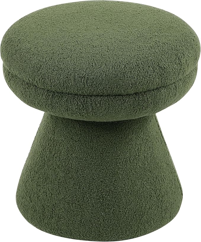 Furniture of America Rami Modern 18-inch Mushroom-Shape Upholstered Ottoman - Image 3