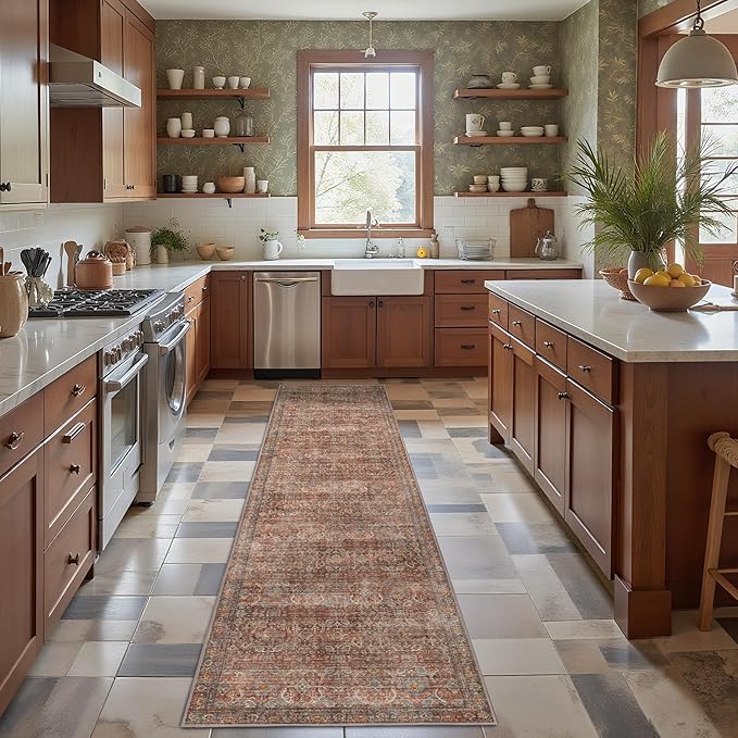 GENIMO 2x7 Runner Rugs for Hallway, Machine Washable Non Slip Vintage Rugs - Image 3