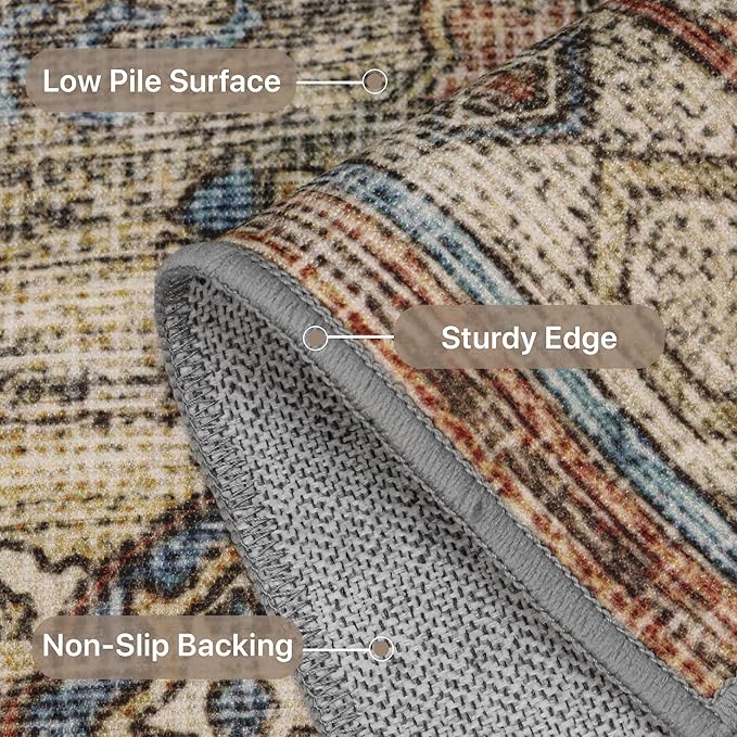 GENIMO Runner Rug 2x5 Non Slip Machine Washable Vintage Hallway Runner Rug - Image 5