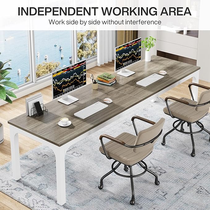 Tribesigns 78.7 Inches Extra Long Computer Desk 2 Person Desk, Double Long Desk - Image 6