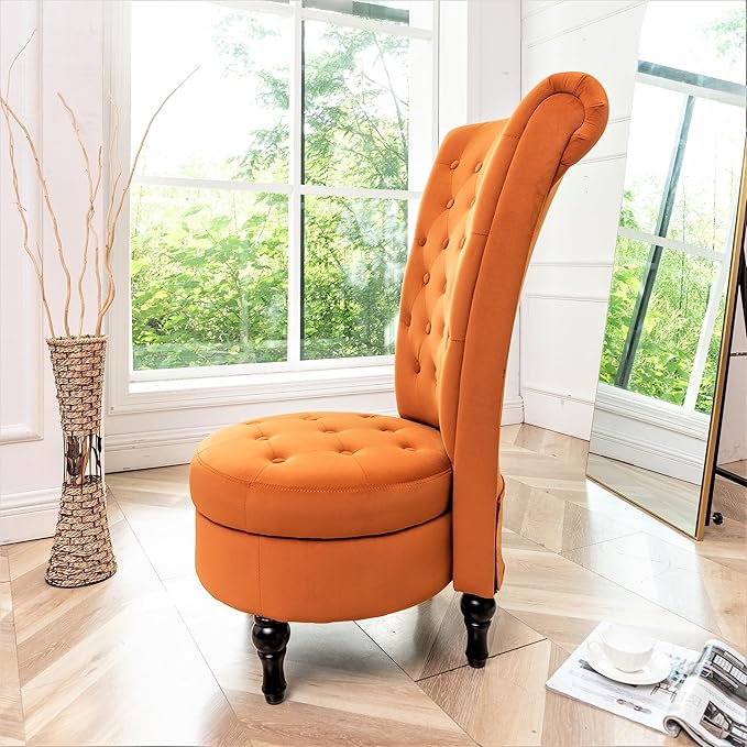 Container Furniture Direct Royal High-Back Velvet Accent Chair - Image 12