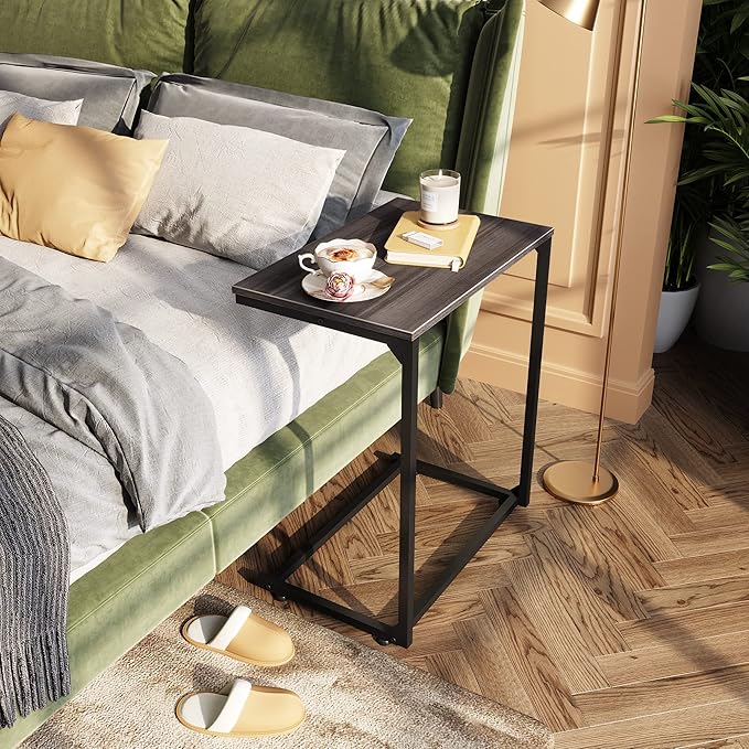 WLIVE C Shaped End Table, Small Couch Side Table - Image 2