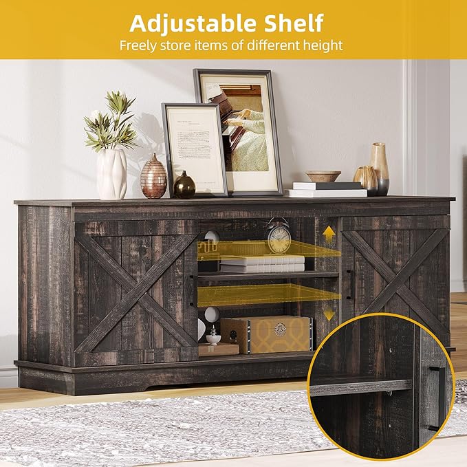 DWVO Farmhouse TV Stands for Living Room, Entertainment Center - Image 3