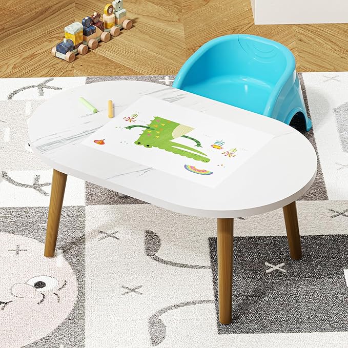Small Coffee Table for Small Space, Low Table, Floor Table Desk for Sitting on - Image 2