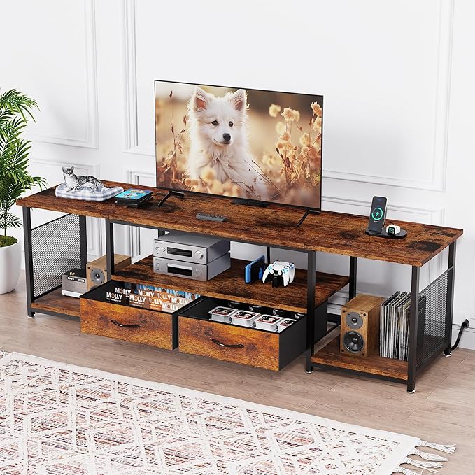 TV Stand with Drawers and Power Outlets by eiskah