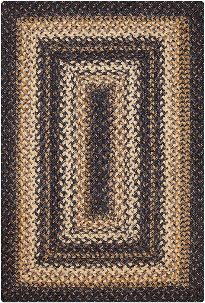 Kilimanjaro Black and Tan Small Braided Rugs, 2x3' Rectangle - Image 9