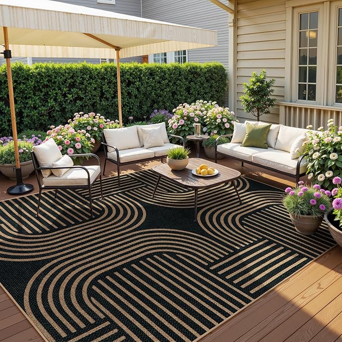 Lahome Modern Geometric Easy Jute Rug, 6x9 Area Rugs - Image 2