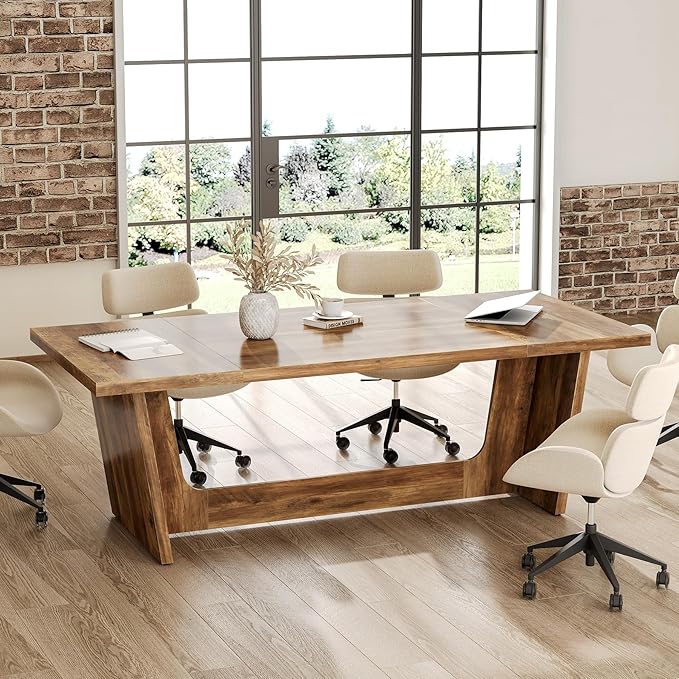 1Easylife 70.87 Inches Long Executive Desk, Industrial Simple Study Writing - Image 7