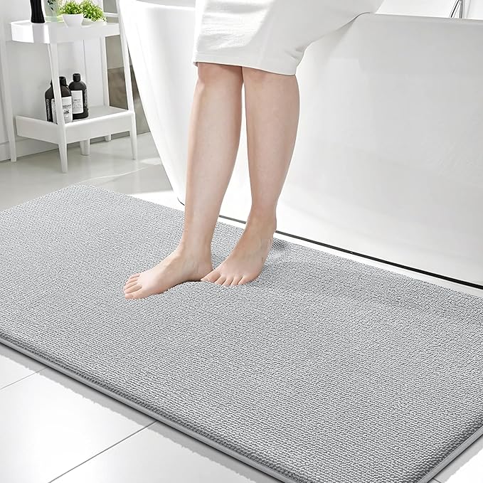 OLANLY Thick Memory Foam Bath Mat Rug 59x24, Extra Soft Absorbent Bathroom Rug by OLANLY